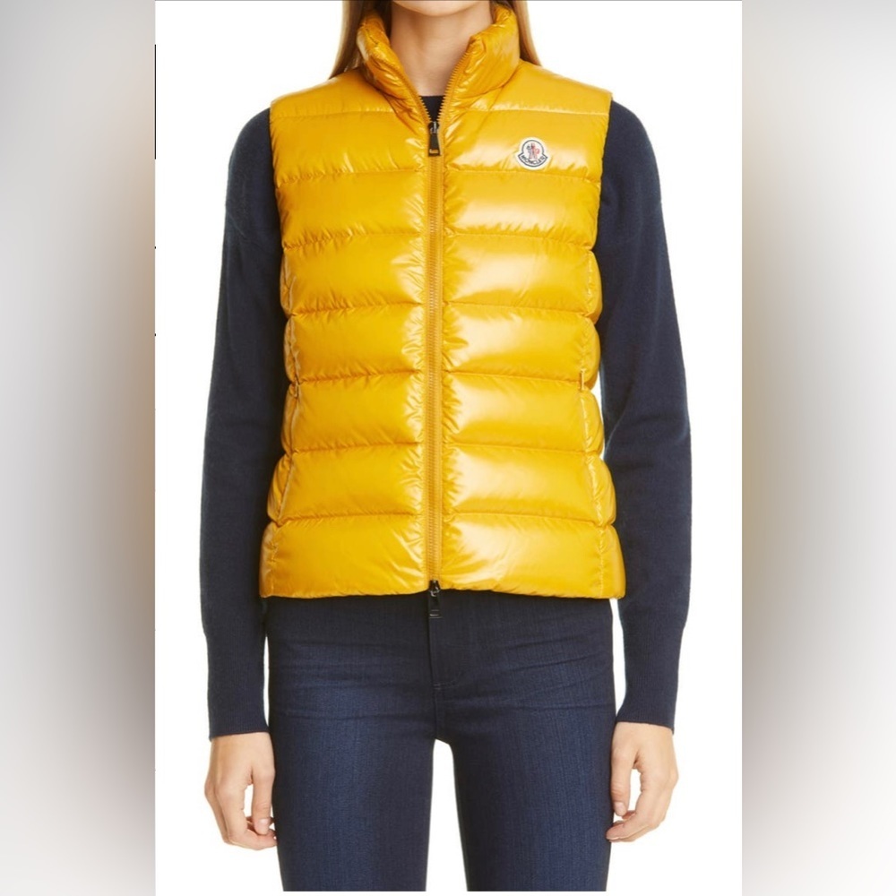 Moncler Ghana Short Shinny Nylon Puffer Vest, NEW - Picture 3 of 14